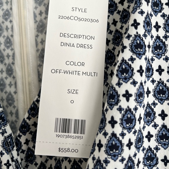 Veronica Beard Dinia Navy & White Midi Dress - Picture 4 of 6